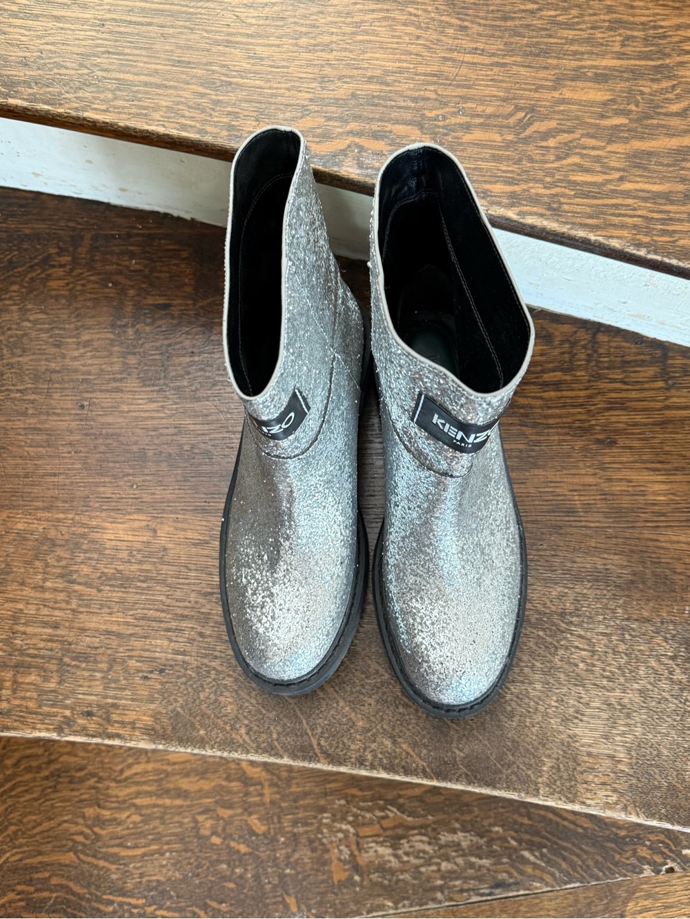 Kenzo Silver Glitter Boots with black rubber soles - Picture 3 of 7